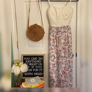 Lace and Floral Maxi Dress